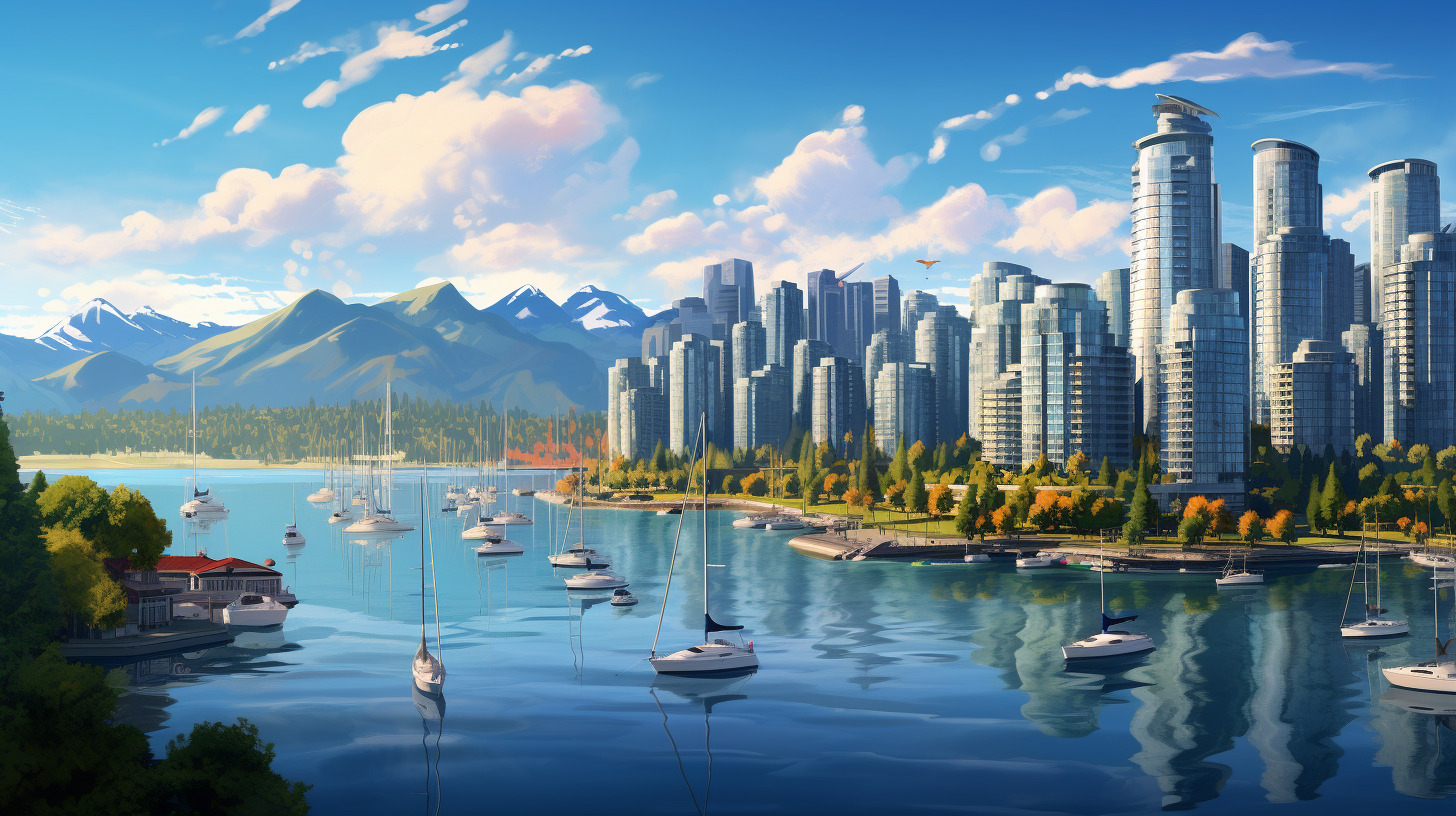 The beautiful skyline of Vancouver, the 5th most liveable city in the global liveability index 2023.